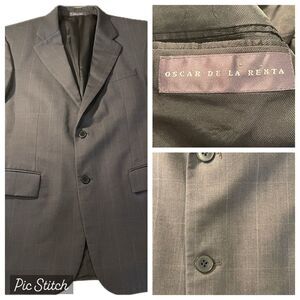 OSCAR DE LA RENTA 2-Piece Men's 100% Wool Suit‎ Jacket Dress Pants Gray Size 43R
